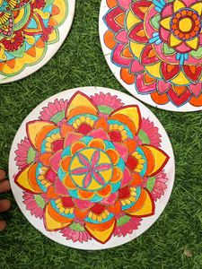 Set of 3 Hand-Painted Mandala Art