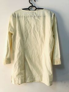 Cream Crochet Trim Tunic