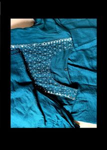 Embroidered Teal Kurta Set