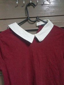 Maroon Top w/ White Collar