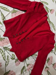Chic Red Buttoned Top