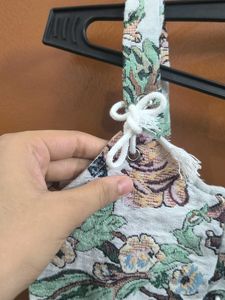 Floral Corset Top with Lace-Up Detail