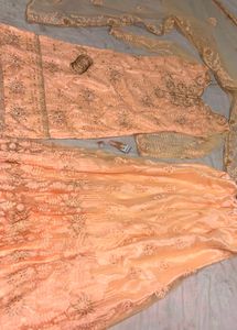 Elegant Peach Embroidered Kurta Set