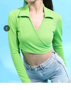 Tokyo Talkies Green Crop Top
