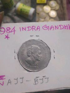 Very Rare Big Coin 5 Rs With Indira Gandhi
