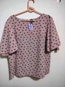 Cute Pink Bow Print Top