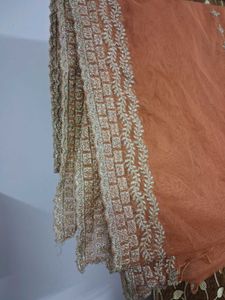 Elegant Peach Embroidered Suit