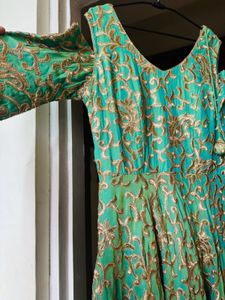 Heavy Ethnic Designer Gown With Cut Sleeves