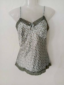 Floral Lace Trim Cami Top