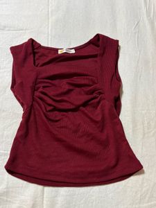 Ruched Square Neck Tank Top