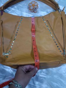 Stylish Yellow Leather Shoulder Bag
