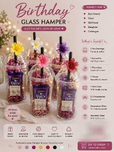 Birthday Glass Hamper Gift Box