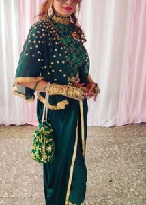 Elegant Emerald Green Top with Dhoti Pants 💚