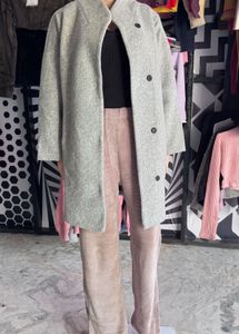 Grey Wool Blend Coat