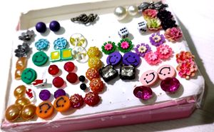 Studs  Earrings Set For Daily Use (Multicolored)