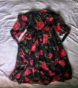 Floral Chiffon Midi Dress🌹🌺
