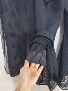 Elegant Chikankari Black Kurta Set