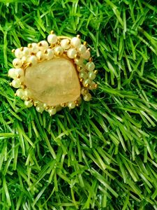 Brass and Pearl Finger Ring