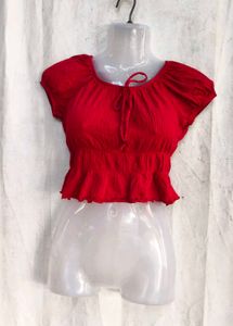 chic red crop top