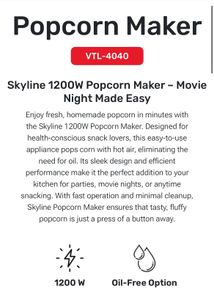 Skyline Popcorn Maker - Brand New