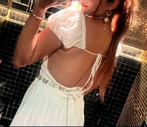 White Smocked Mini Dress