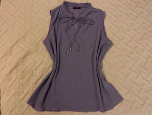 Y2K sheer purple tie top🪻