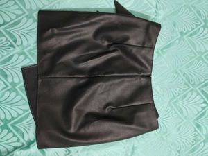 Chic Faux Leather Wrap Skirt