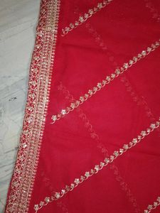 Red Embroidered Anarkali Suit