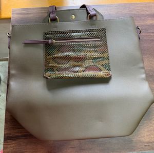 Brand new, Accessorize, Stylish Olive Green Tote B