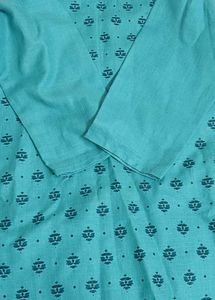 83)Teal Printed Kurta