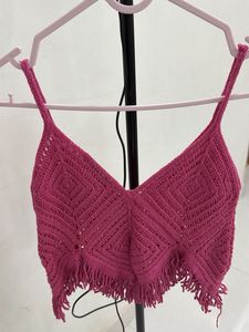 Boho Crochet Fringe Crop Top