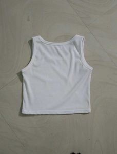 White Tank Top with Black Star