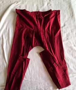 Elegant Off-White Kurta with Maroon Scarf