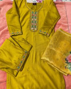 heavy Beautiful mustard Kurta Set