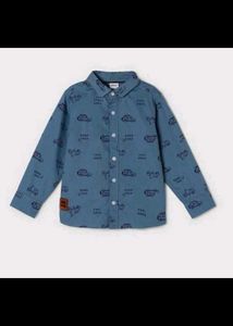 Boys Blue Car Print Shirt