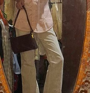 Cream flared Corduroy