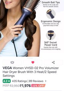 VEGA Women Volumizer Hair Dryer Brush