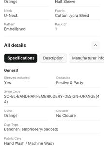 Vibrant orenge Bandhani Blouse