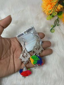 multi designer antic  lock silk handmade earrings