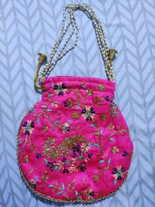 New..unused Potli Bag.. Indian Women's Handmade Embroidered Clutch..