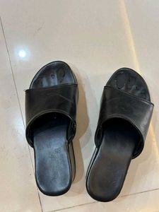 Black Platform Slide Sandals