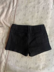Black skull grunge Denim Shorts