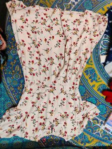 Women Fit And Flare White Above Knee Dress