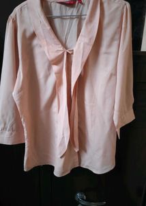 Chic Pink Bow Blouse