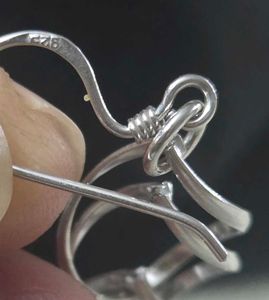 Dainty Long Silver Swirl Earrings 925 SS