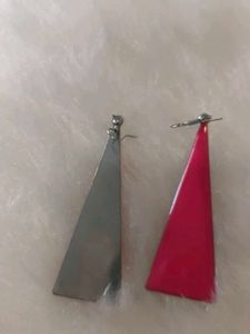 Vibrant Pink Geometric Dangle Earrings