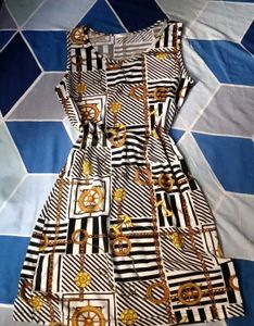 Nautical Print Sleeveless Dress