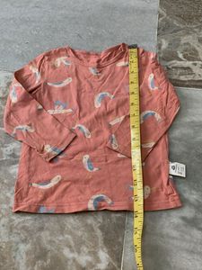 Cute Bird Print Long Sleeve Tee