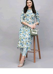 Floral Print Kurta with Pants size (S,xxl)
