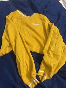 Yellow Cropped Sweatshirt